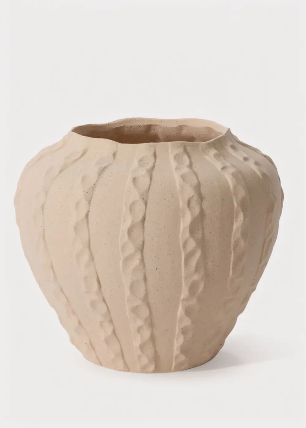 Textured Round Ceramic Vase