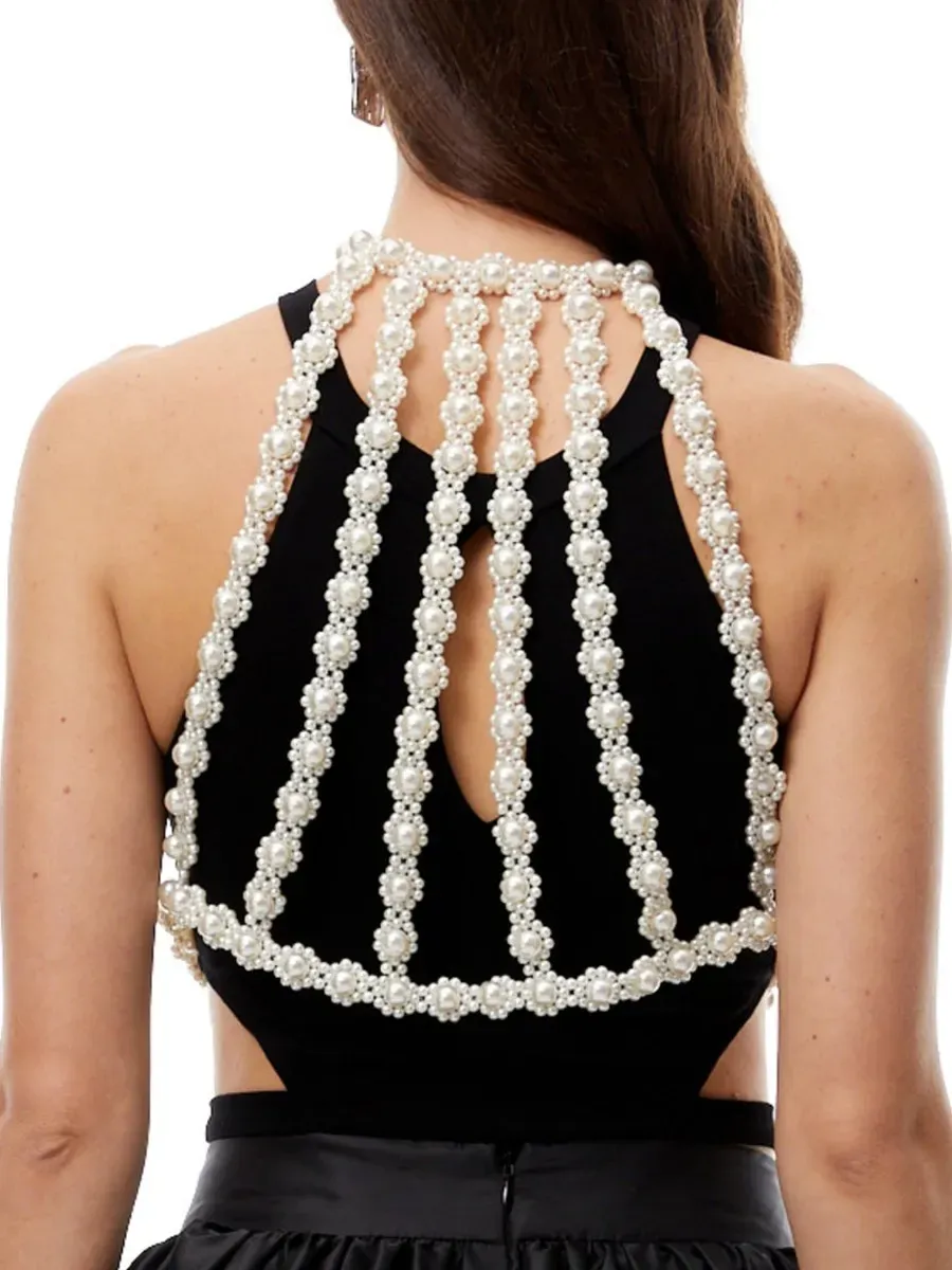 Matilda White Faux Pearl Body Chain