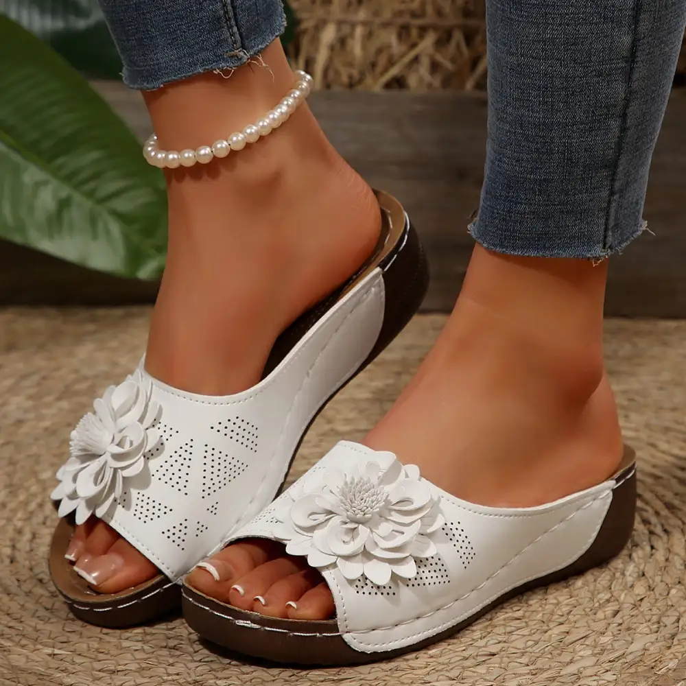 Peep Toe Thick Sole Slide Sandals