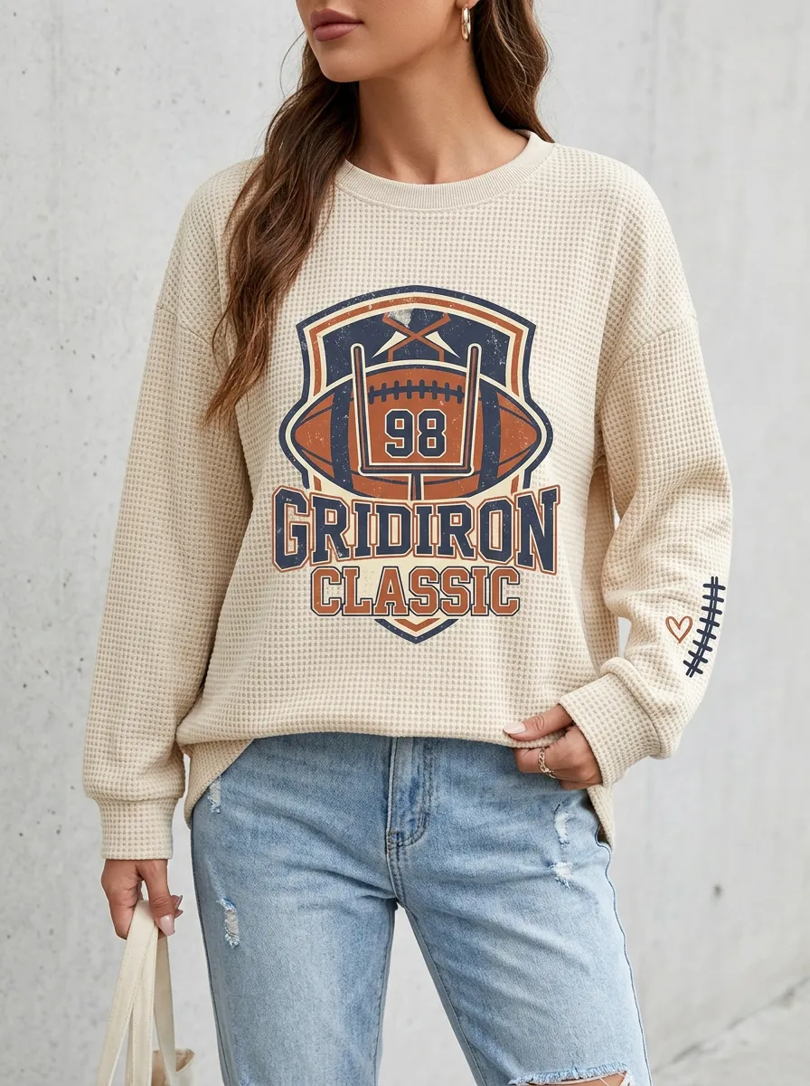 Football Graphic Casual Hoodie