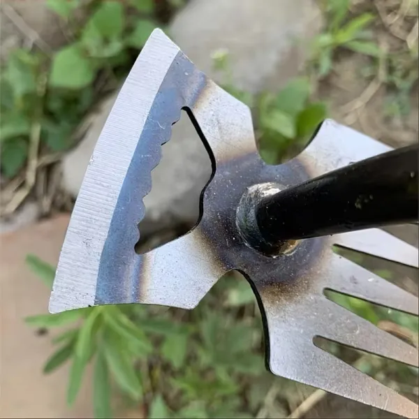 Weeding Fork with Orange Handle