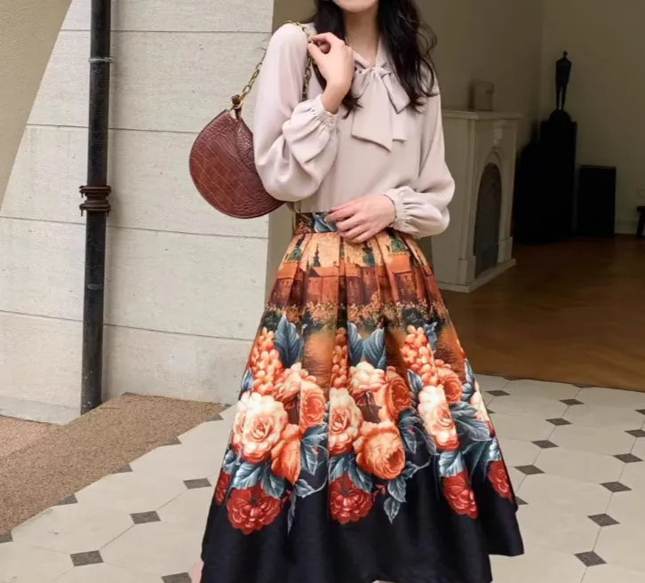 Contemporary Everyday Everyday Casual Floral Skirt
