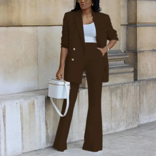 Polished Formal Suit Set with Tailored Long Blazer