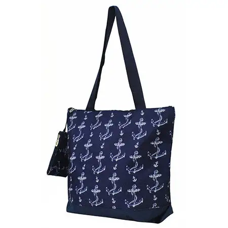 Anchor Print Canvas Tote Bag