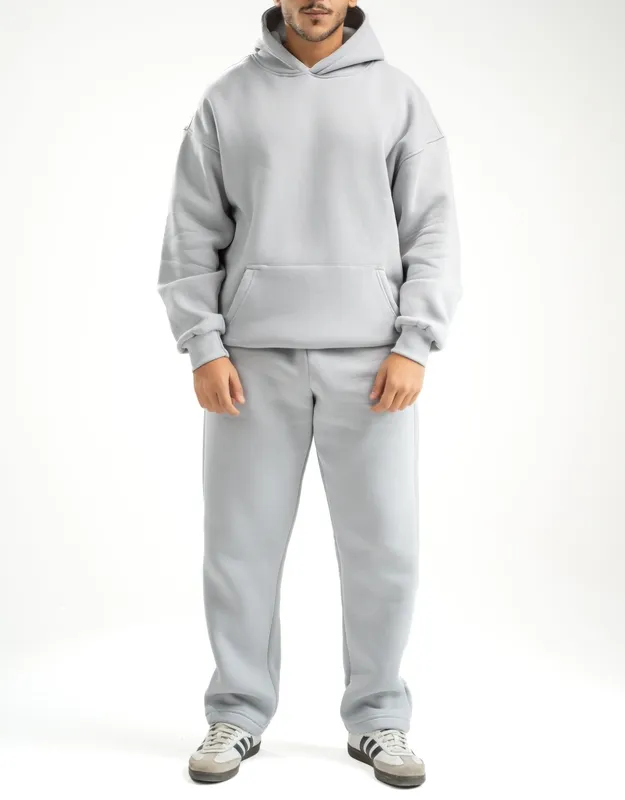 Light Grey Oversized Hooded Sweatshirt