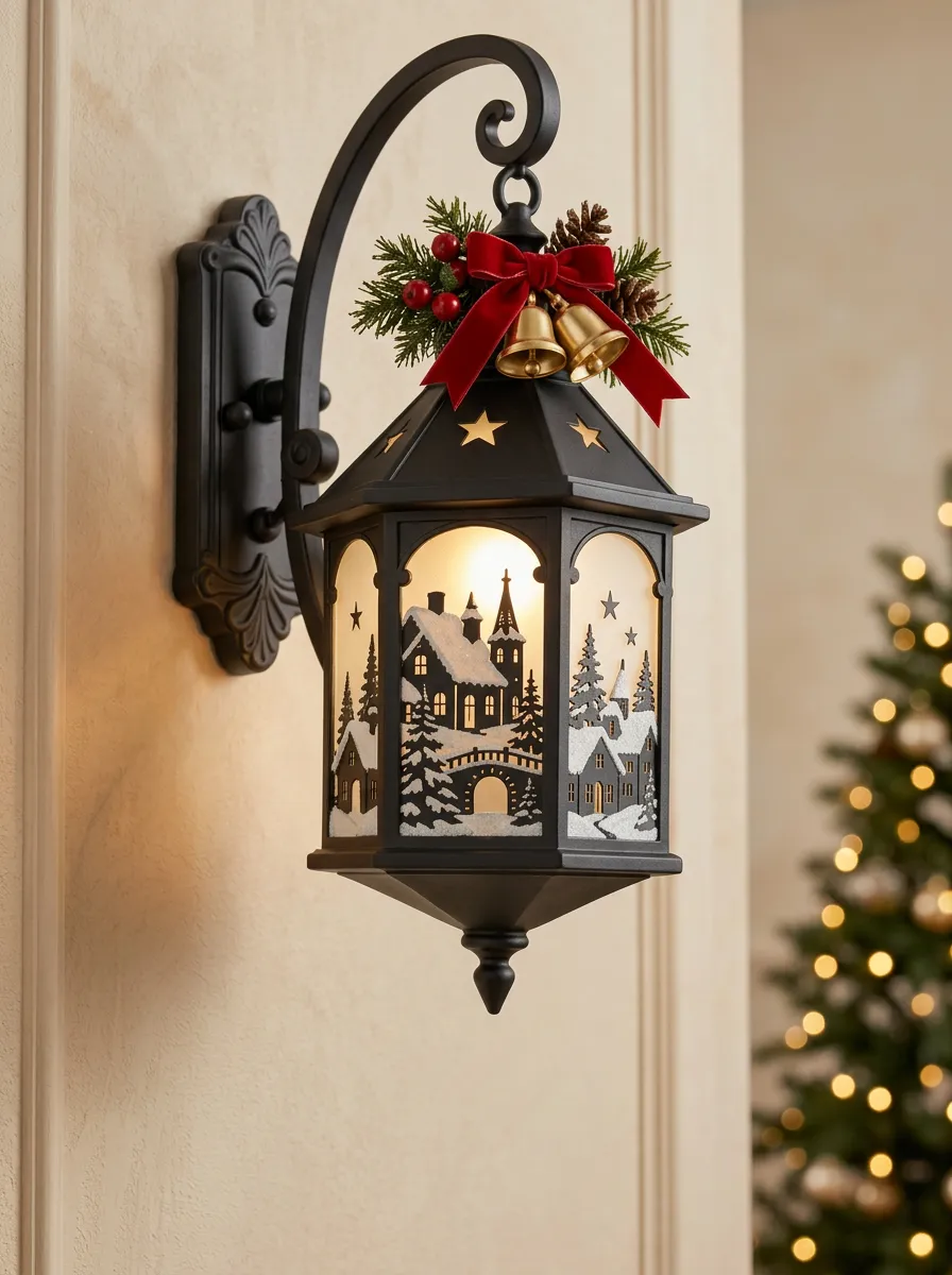Christmas Village Scene Decorative Wall Light