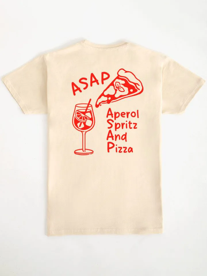 Pizza Pattern Crew Neck T-Shirt