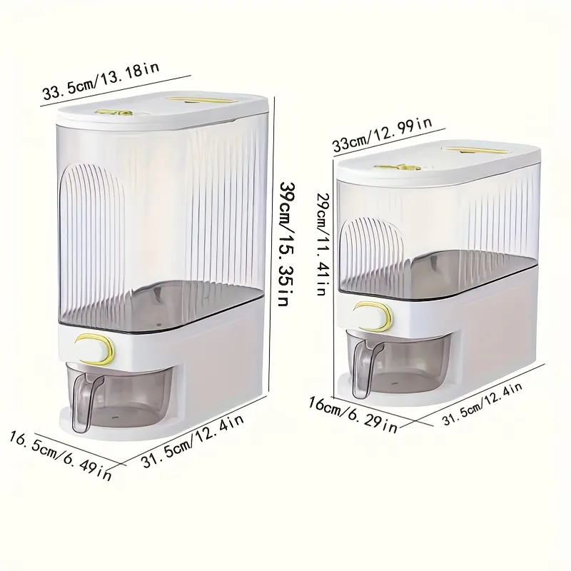 Automatic Rice Dispenser with Measuring Function, Kitchen Tool for Rice Storage and Dispensing