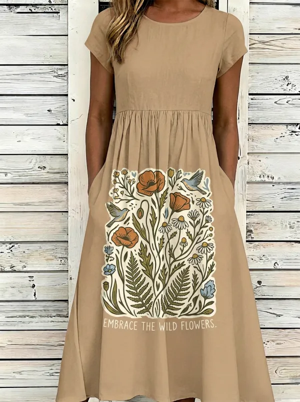 Nature Lover Wildflower Bird Dress
