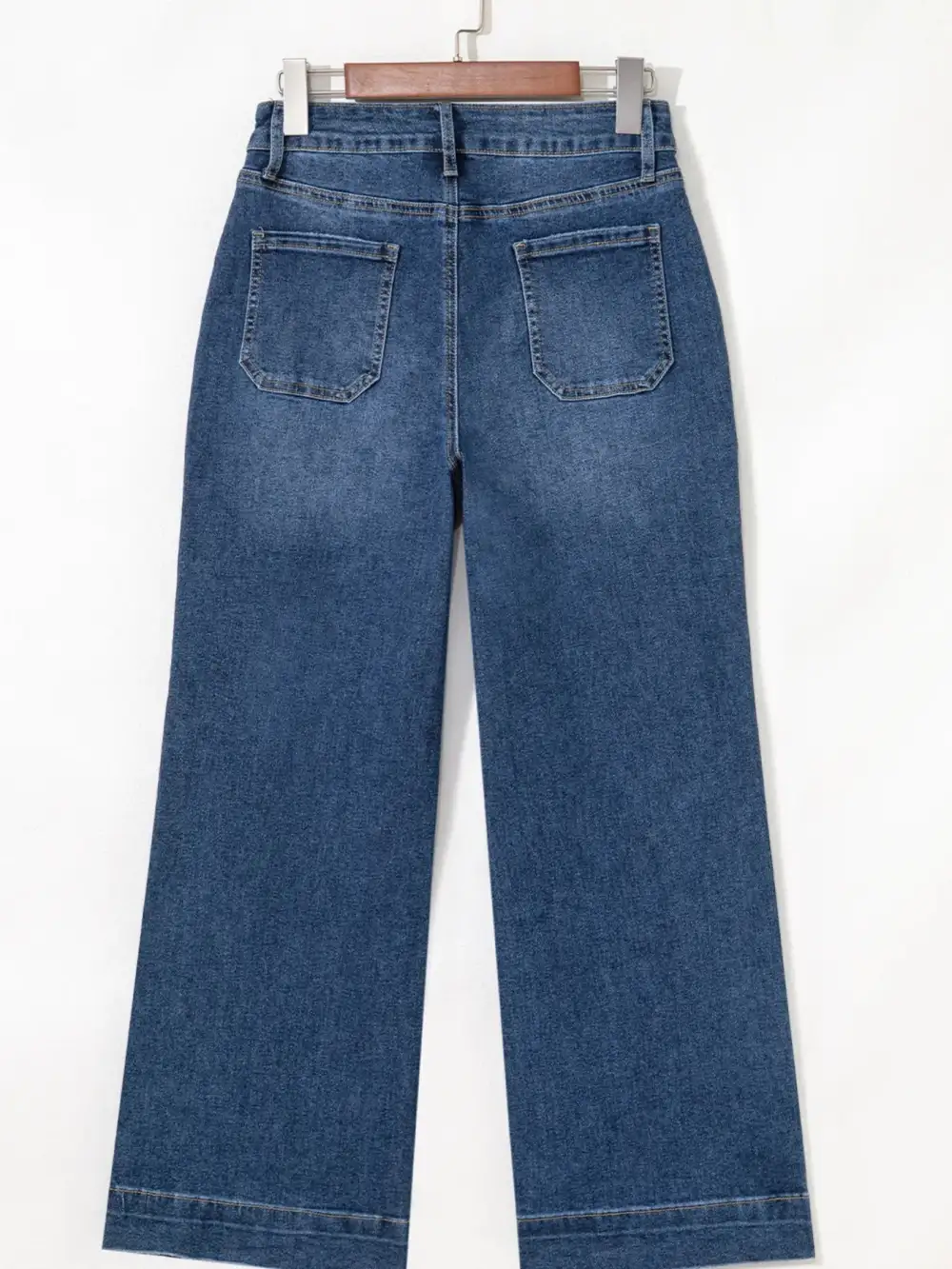 Cropped High Rise Wide Leg Jeans