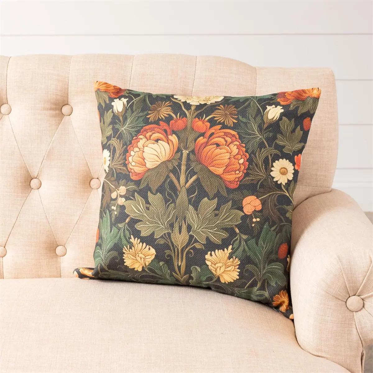 Refined Floral Decorative Accent Pillow