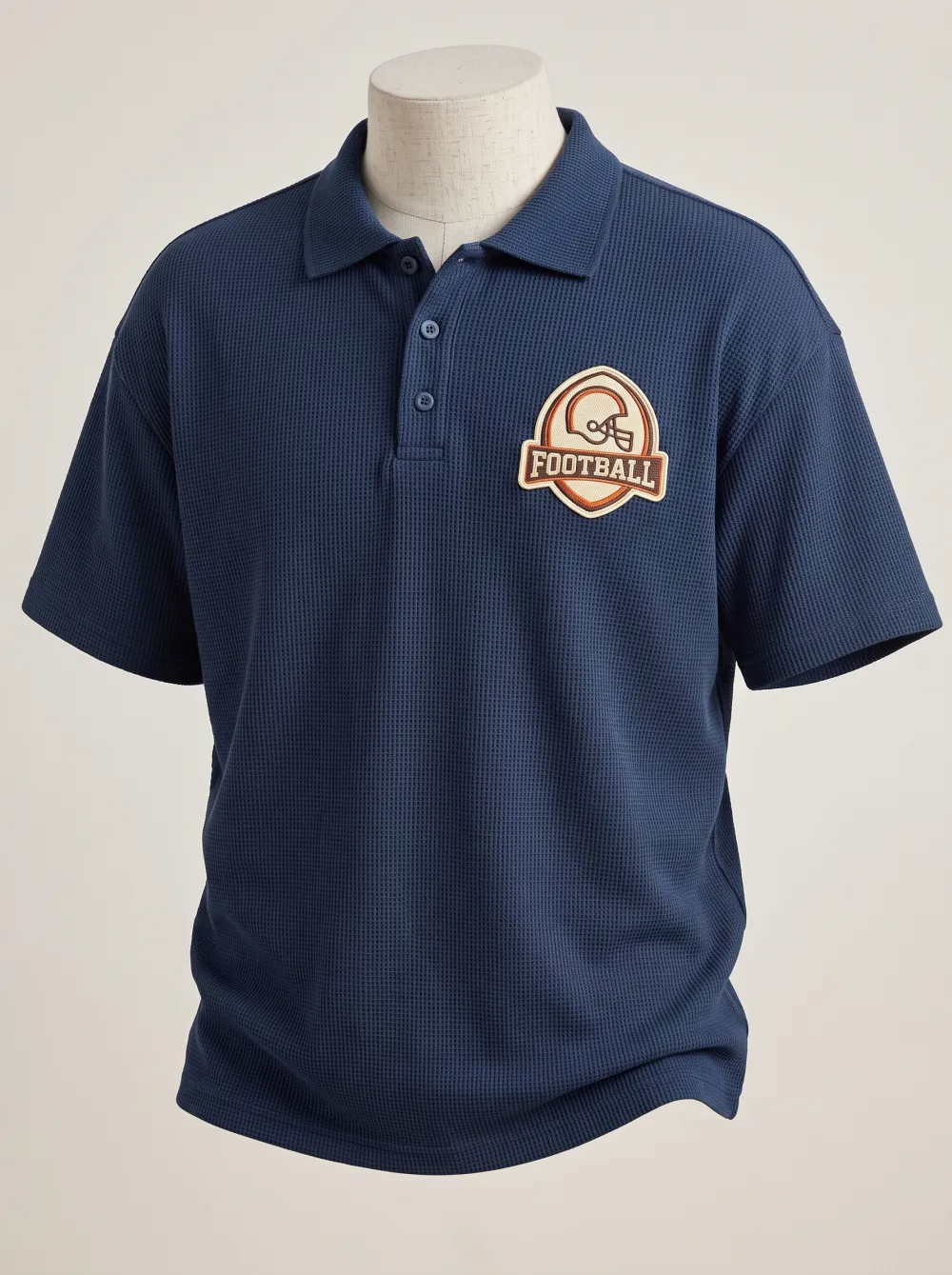 Men's American Football Helmet Logo Printed Polo Shirt
