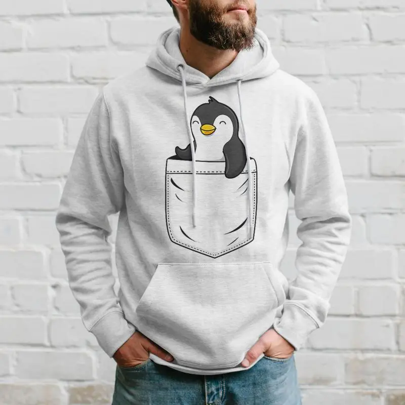Penguin Lovers Cute Penguin In Pocket Hoodie