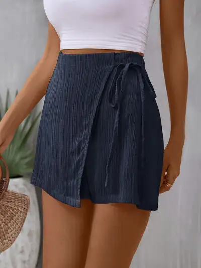Tied High Waist Dropship Skirt