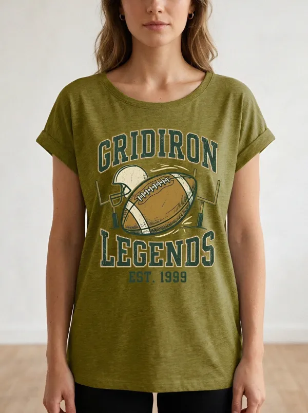 Women's American Football Gridiron Legends Helmet Graphic T-shirt