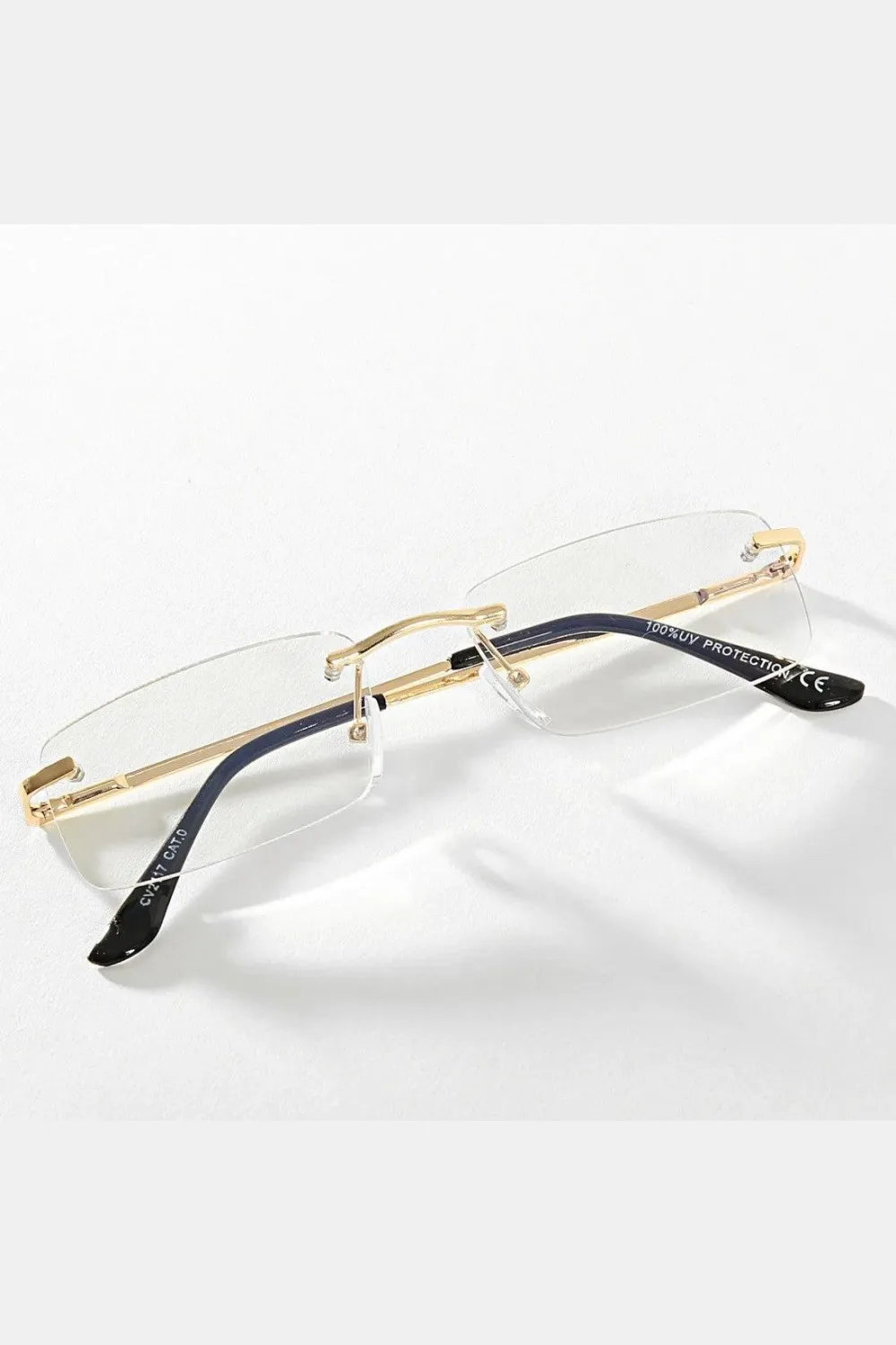 Rimless Rectangle Lens Sunglasses