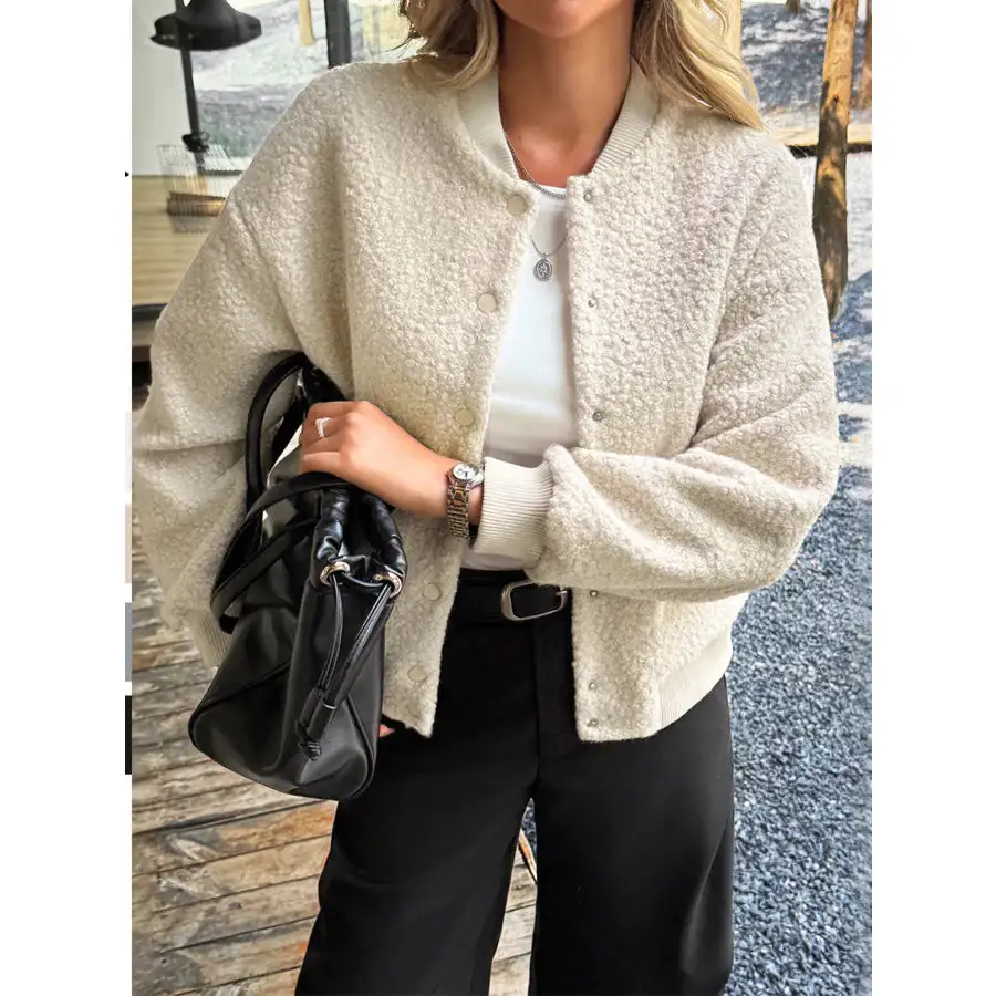 Snap Down Dropped Shoulder Jacket