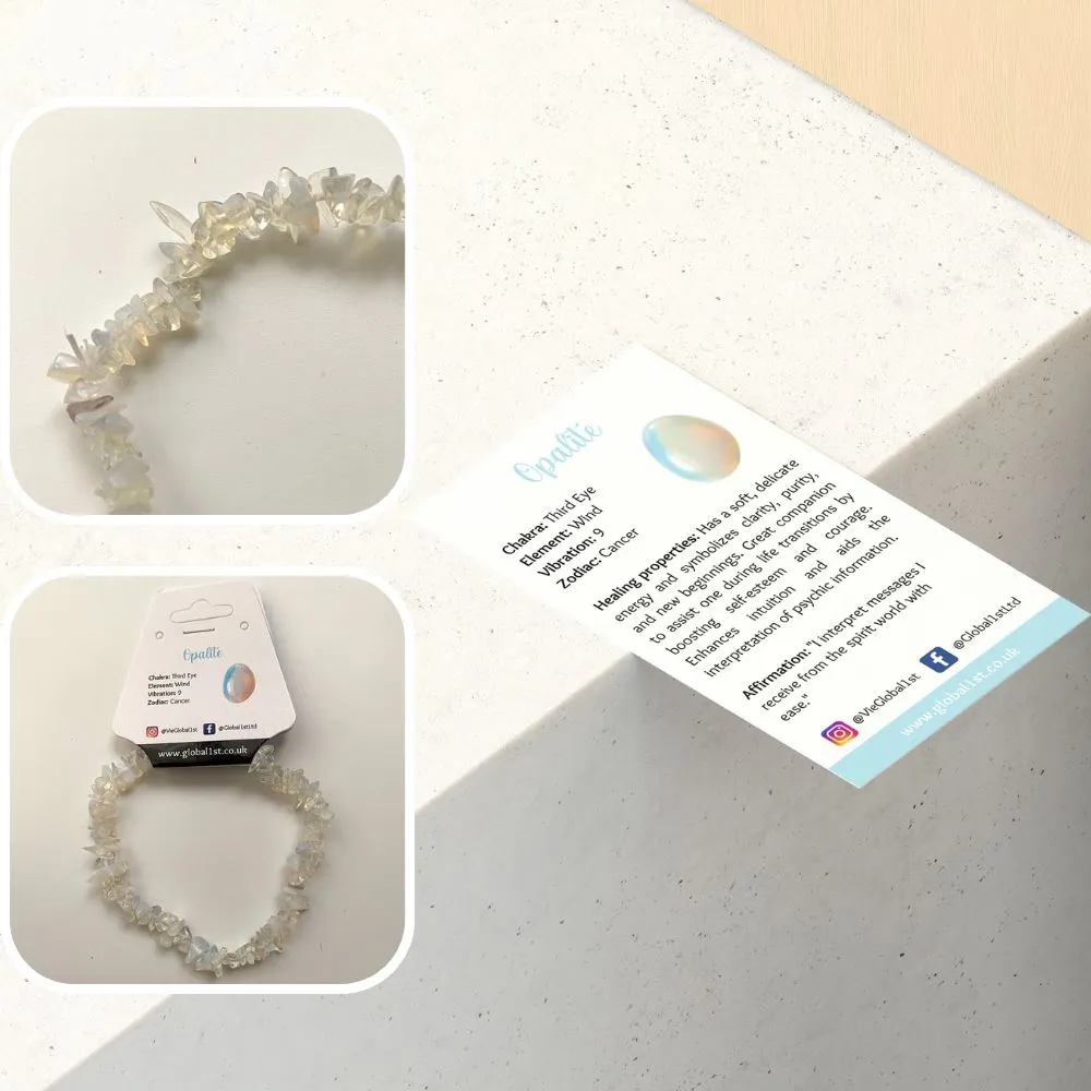 Chip-Stone Stretch Gemstone Crystal Bracelet