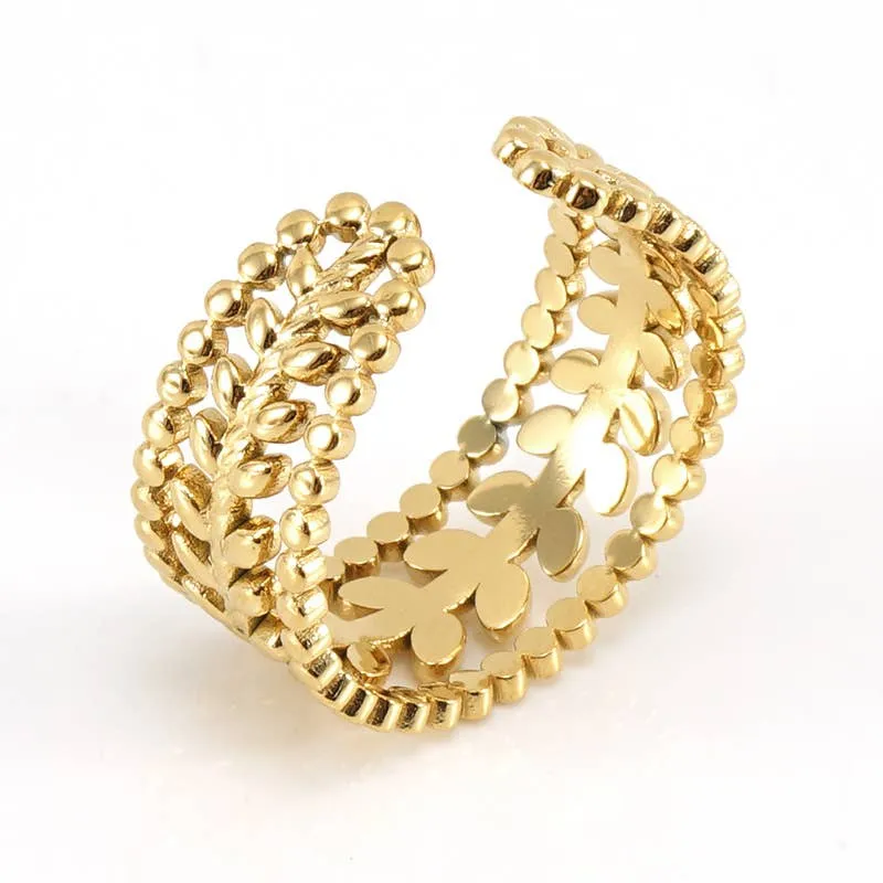 Openwork Adjustable Band Ring