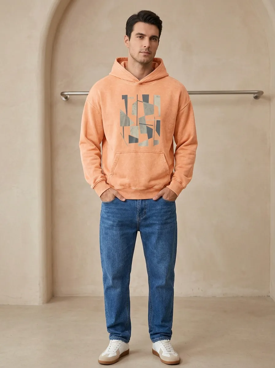 Men's Classic Abstract Geometric Art Print Hoodie