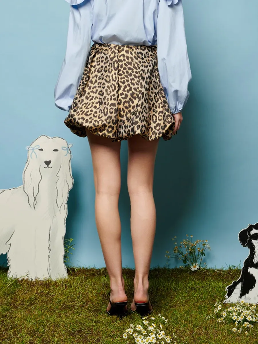 Leopard Jacquard Skirt
