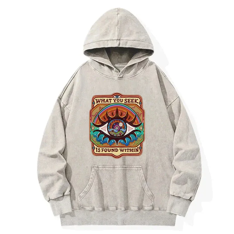 Swallowed By Psychedelic World Washed Hoodie