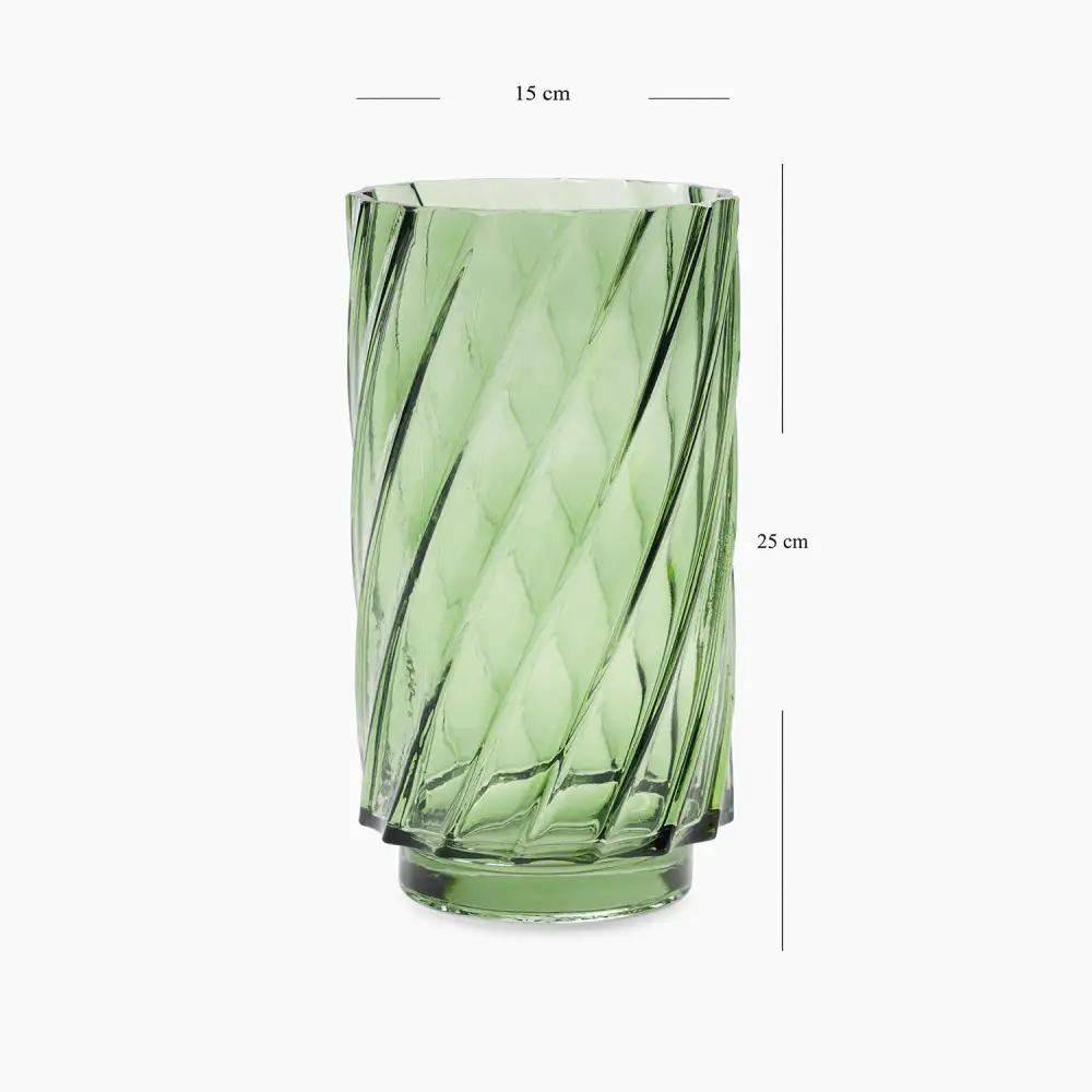Green Swirl Glass Vase