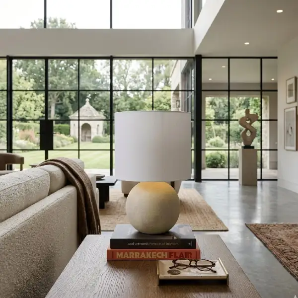Round Glazed Ceramic Table Lamp