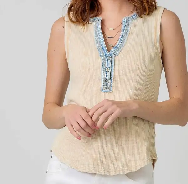 Washed Thermal Sleeveless Top
