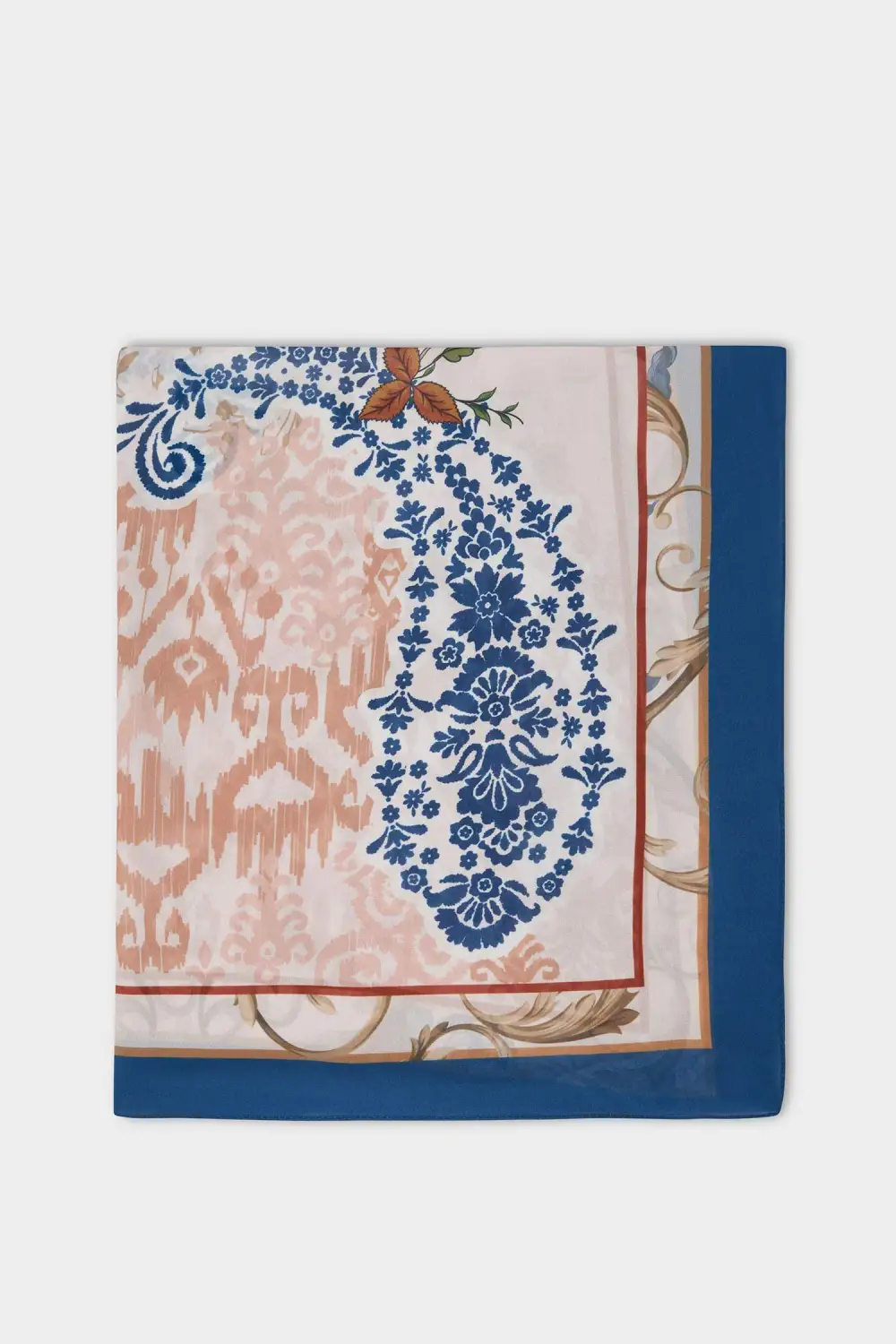 Retro Print Silk Scarf