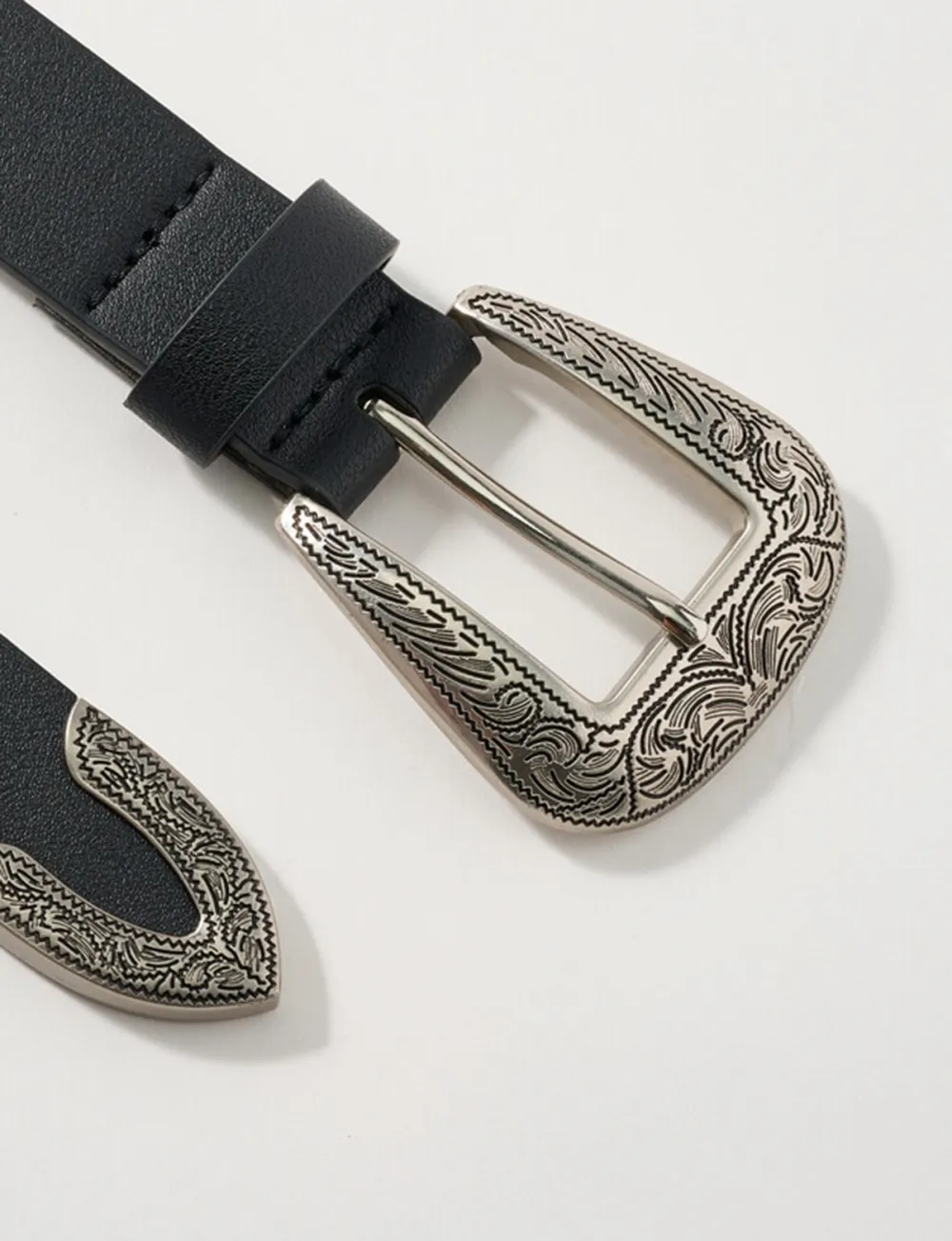 Soft Adjustable Black Leather Belt