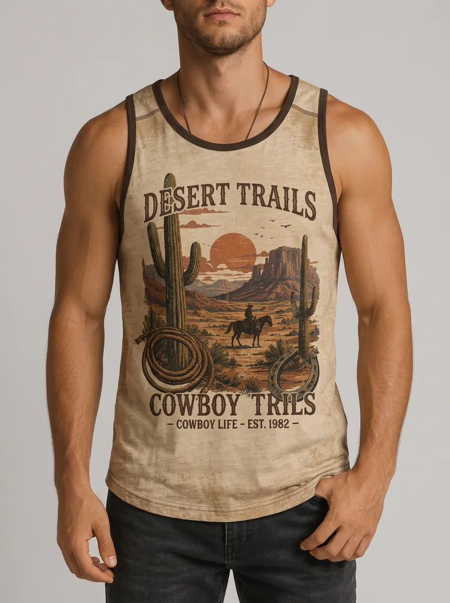 Men's Graphic Print Sleeveless Tank Top