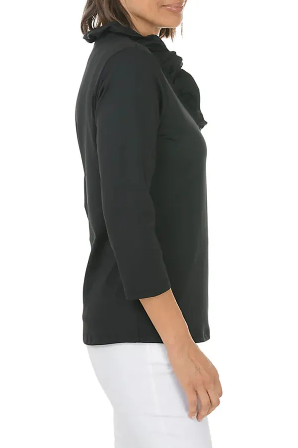 Daily Solid Ruffle Neck Top