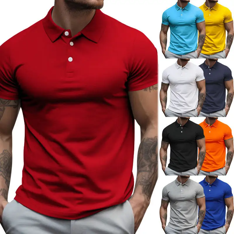 Button Placket Slim Fit Fitted Polo Shirt