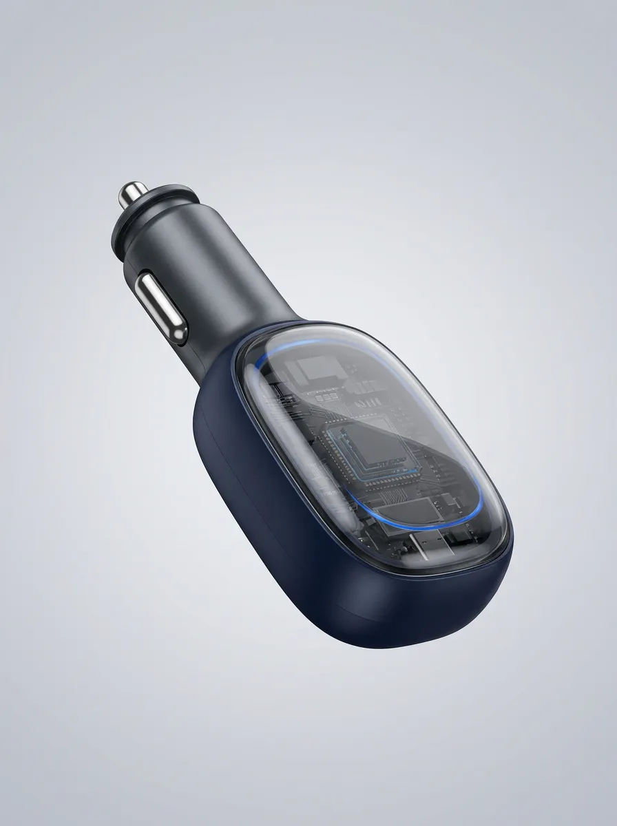 Transparent Circuit Car Fuel Saver Power-Socket Plug-In Device for Vehicle Interiors