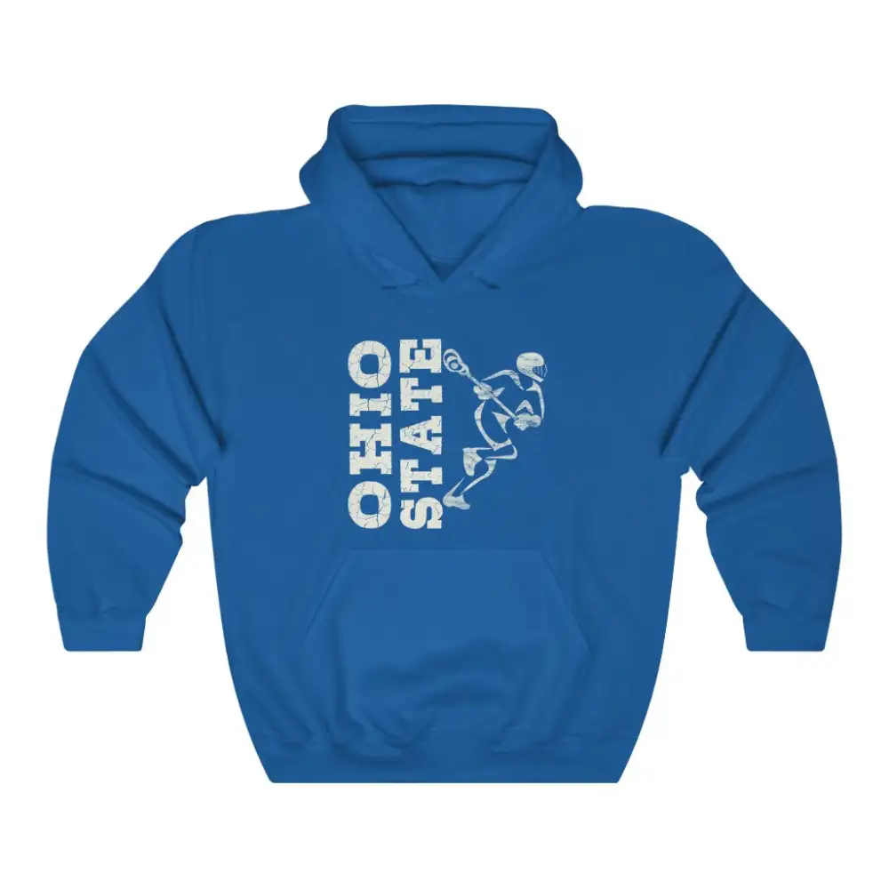 Relaxed Vintage Player Lacrosse Graphic Pullover Hoodie