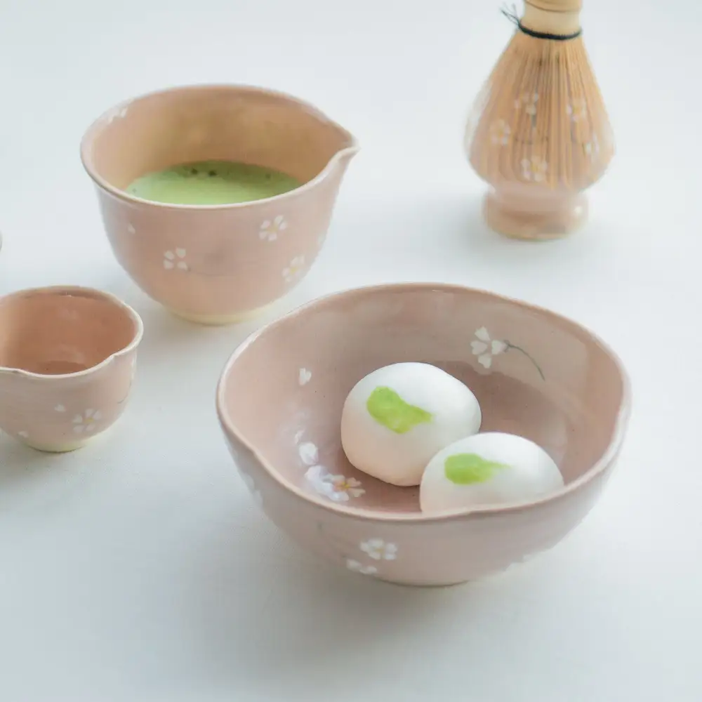 Cherry-Blossom Floral Serving Bowl