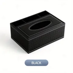 Compartment Multi-Functional Faux Leather Square Tissue Storage Box