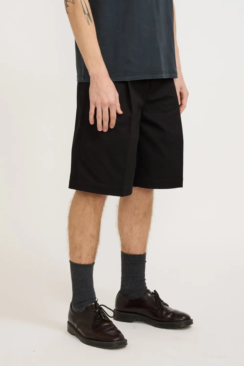 Black Minimalist Loose Fit Shorts