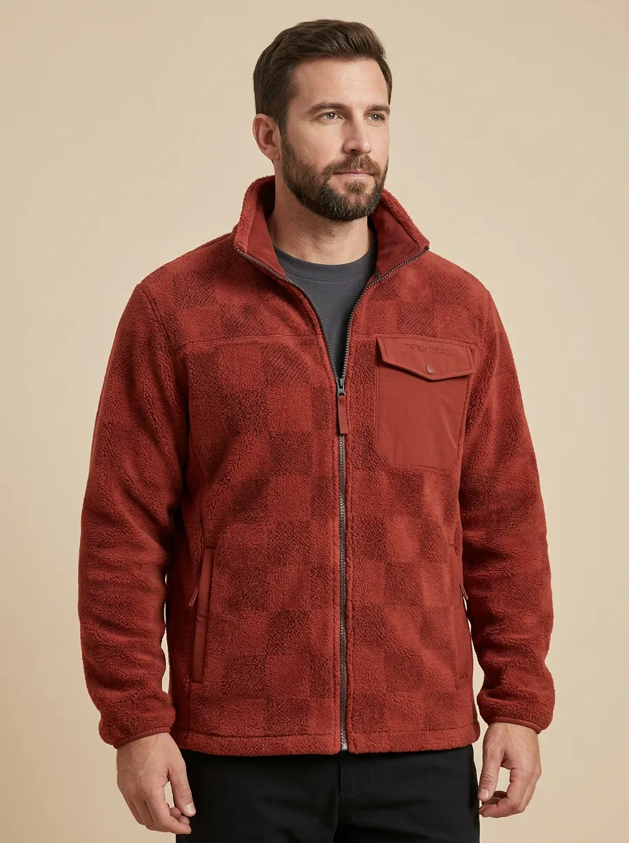 Hiking Checkered Fleece Jacket