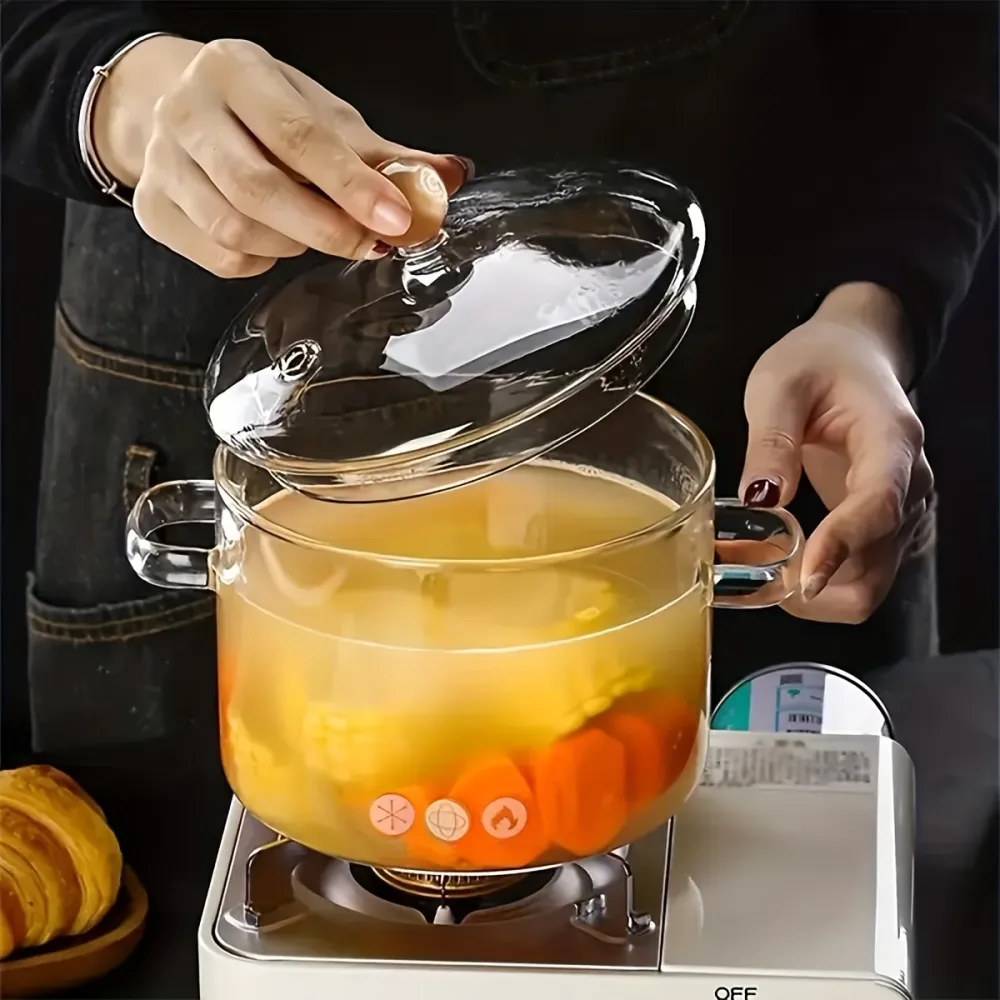 Clear Glass Cooking Soup Pot