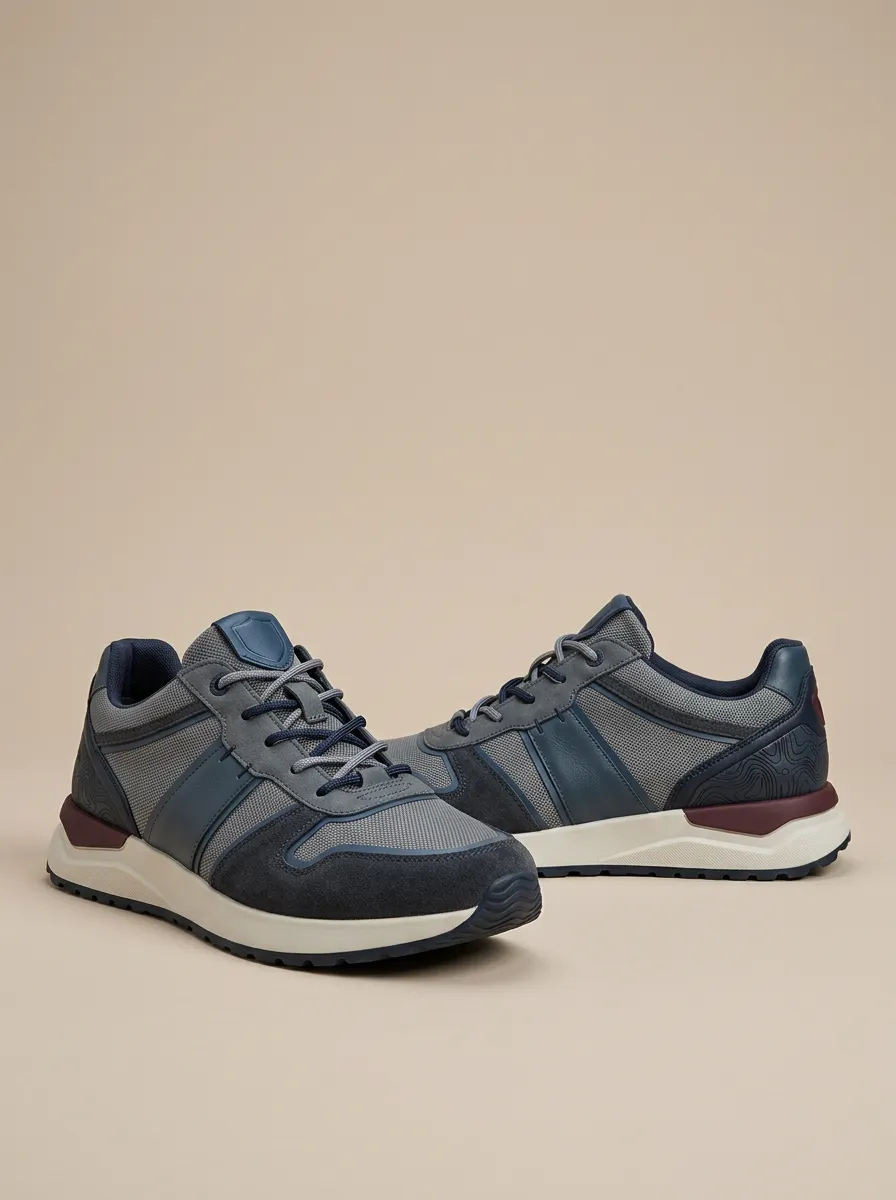 Men's Casual Outdoor Topographic Pattern Print Sneakers