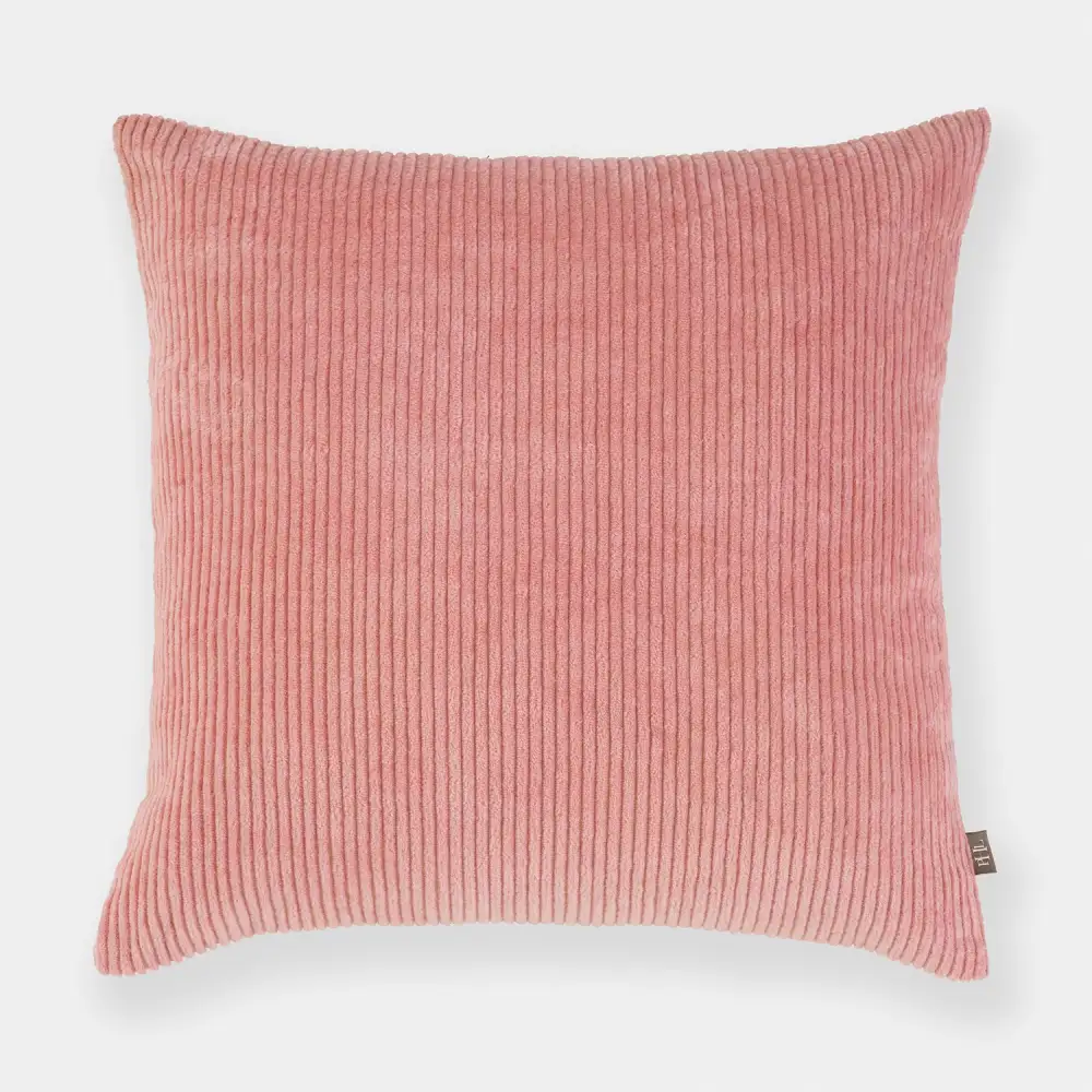 Pink Textured Square Cushion Cover
