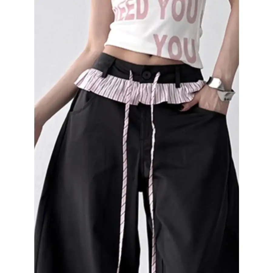 Everyday Wide Leg Drawstring Casual Pants