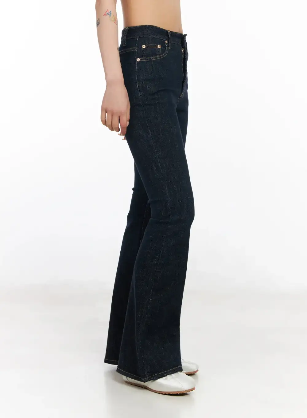 Pocketed Wash Bootcut Jeans