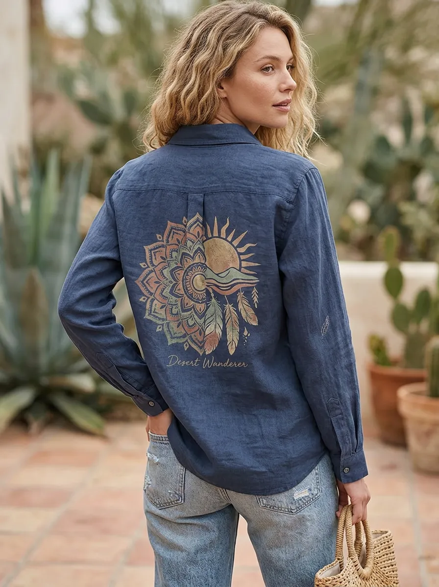 Desert Wanderer Mandala Casual Shirt