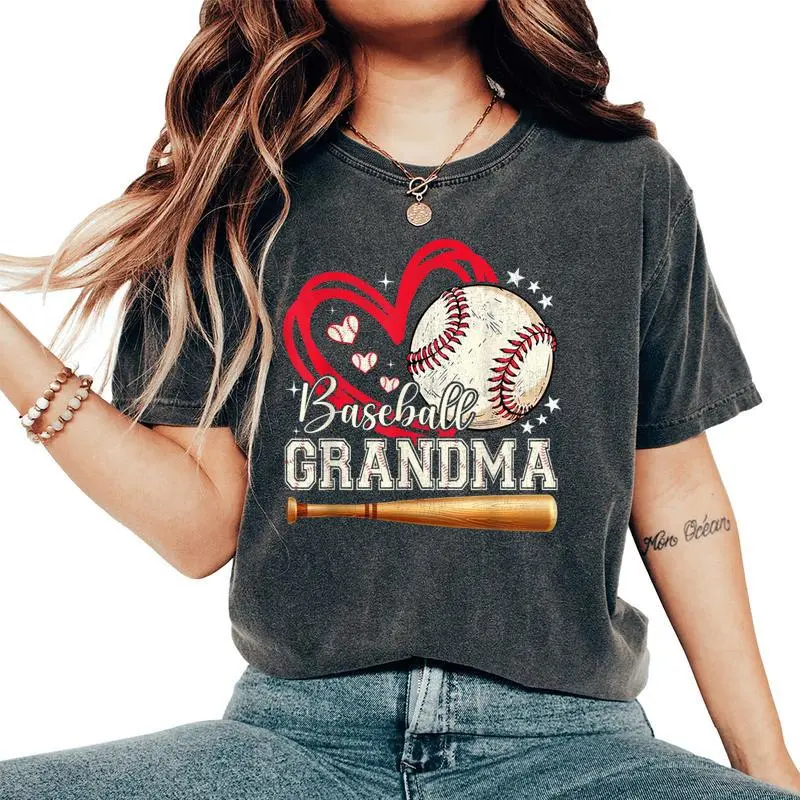 Baseball Grandma Family Matching Cute Baseball Grandma Women's Oversized Comfort T-Shirt