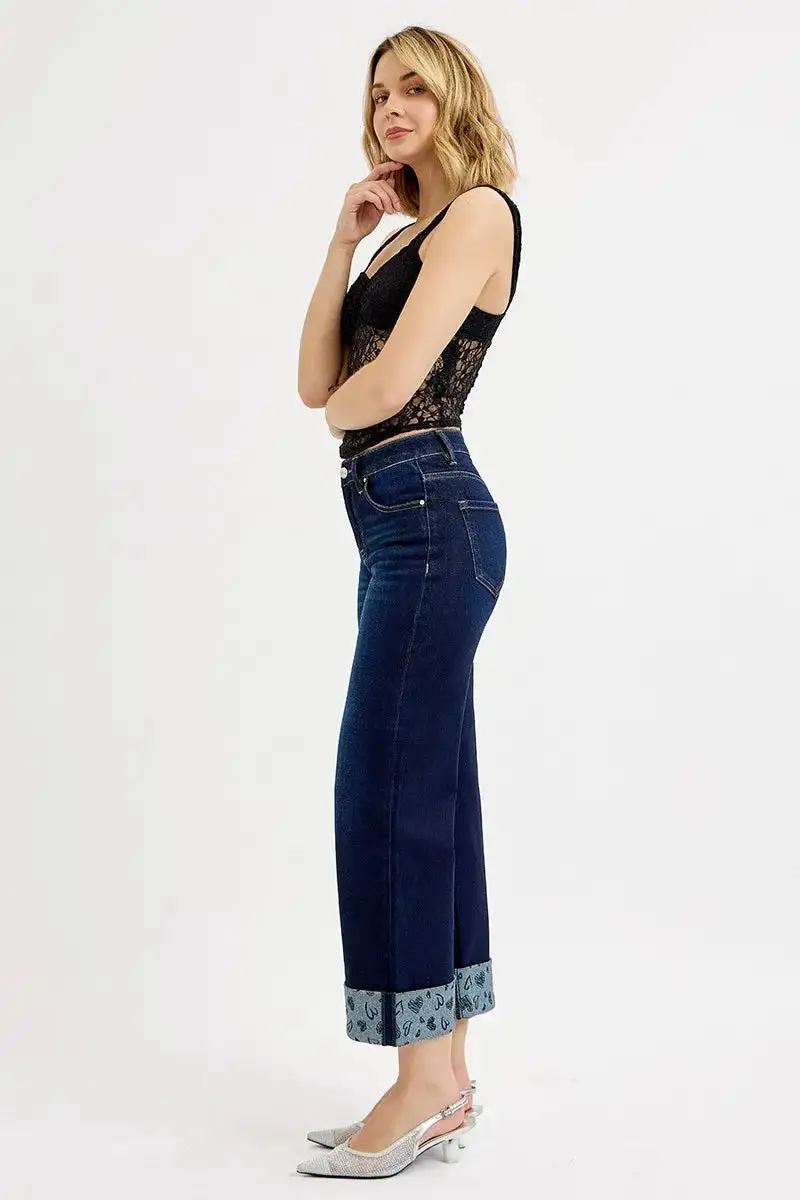 Soft Mid Rise Wide Leg Denim Jeans