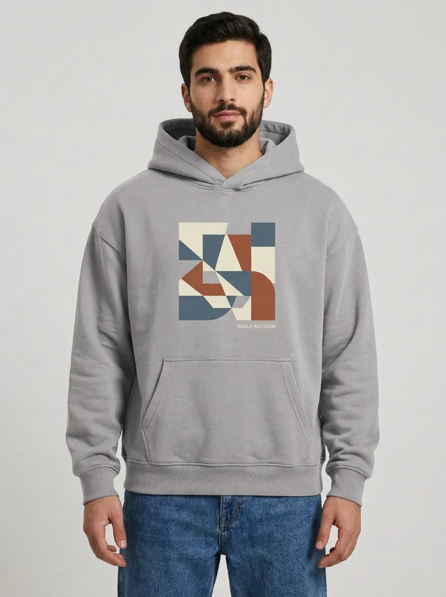 Relaxed Abstract Geometric Motion Hoodie