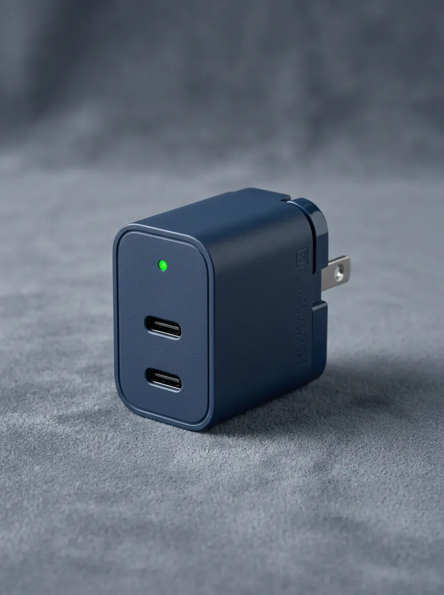 Dual USB-C Port Navy Blue Wall Charger